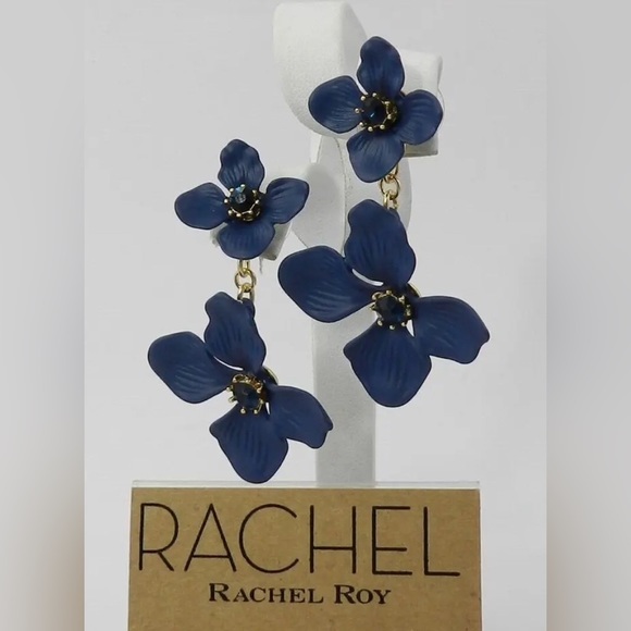RACHEL Rachel Roy Jewelry - RACHEL RACHEL ROY Gold-Tone Crystal Flower Double Drop Earrings